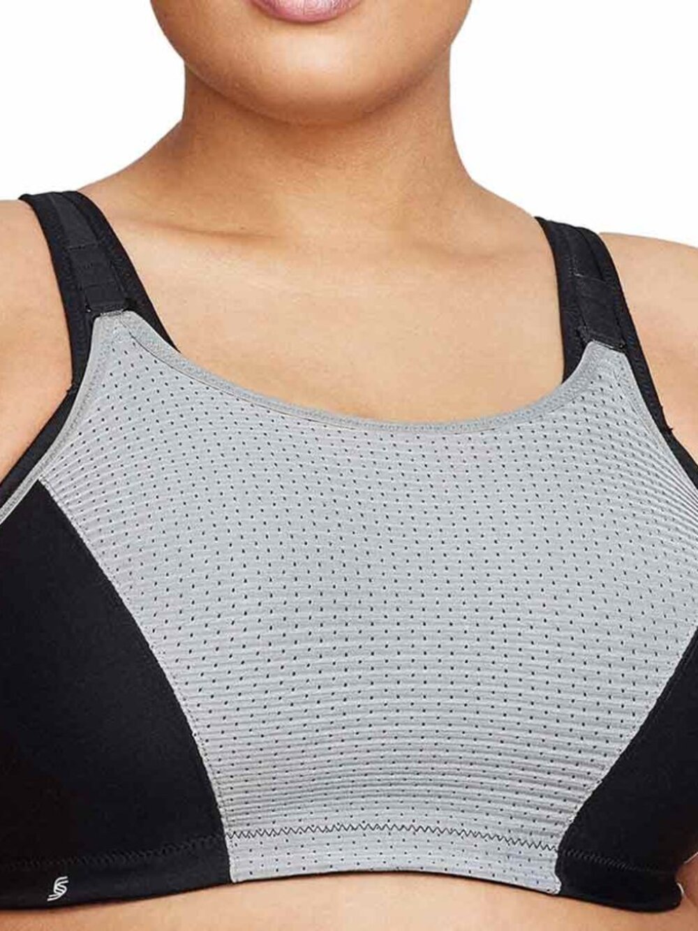 GLAMORISE Black/Grey Custom Control Sports Bra, US 42D